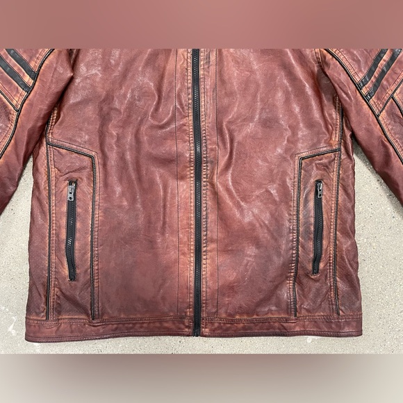 Buckle “Black” Exclusive Distressed Faux Leather Moto Jacket size XL - Picture 5 of 11